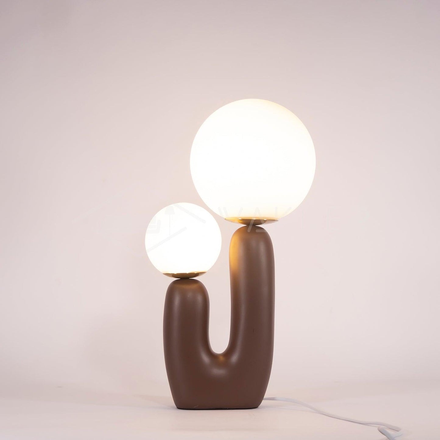 Modern Table Lamp | Resin & Metal | Pink, White, Terra Cotta