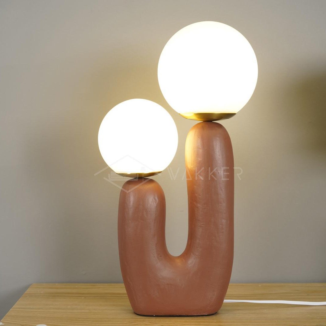 Rough Table Lamp | Resin & Metal | Green, Pink, Terra Cotta, White