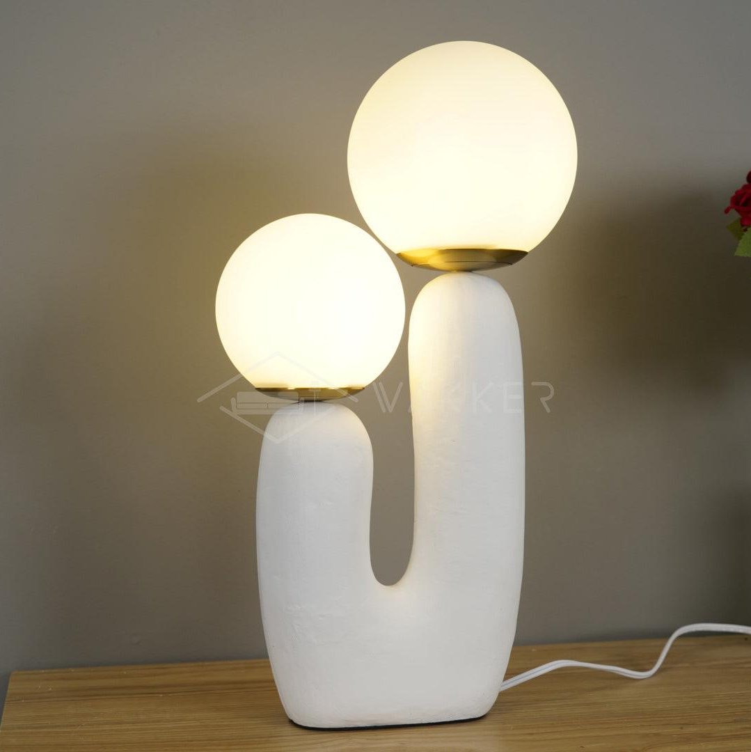 Rough Table Lamp | Resin & Metal | Green, Pink, Terra Cotta, White
