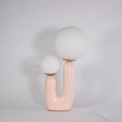 Modern Table Lamp | Resin & Metal | Pink, White, Terra Cotta
