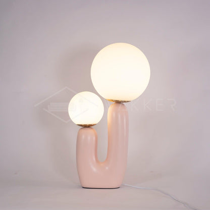Modern Table Lamp | Resin & Metal | Pink, White, Terra Cotta