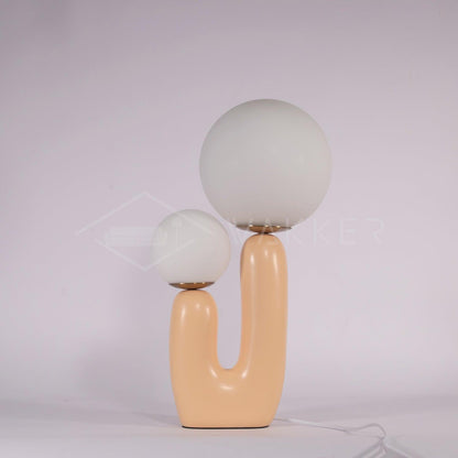 Modern Table Lamp | Resin & Metal | Pink, White, Terra Cotta