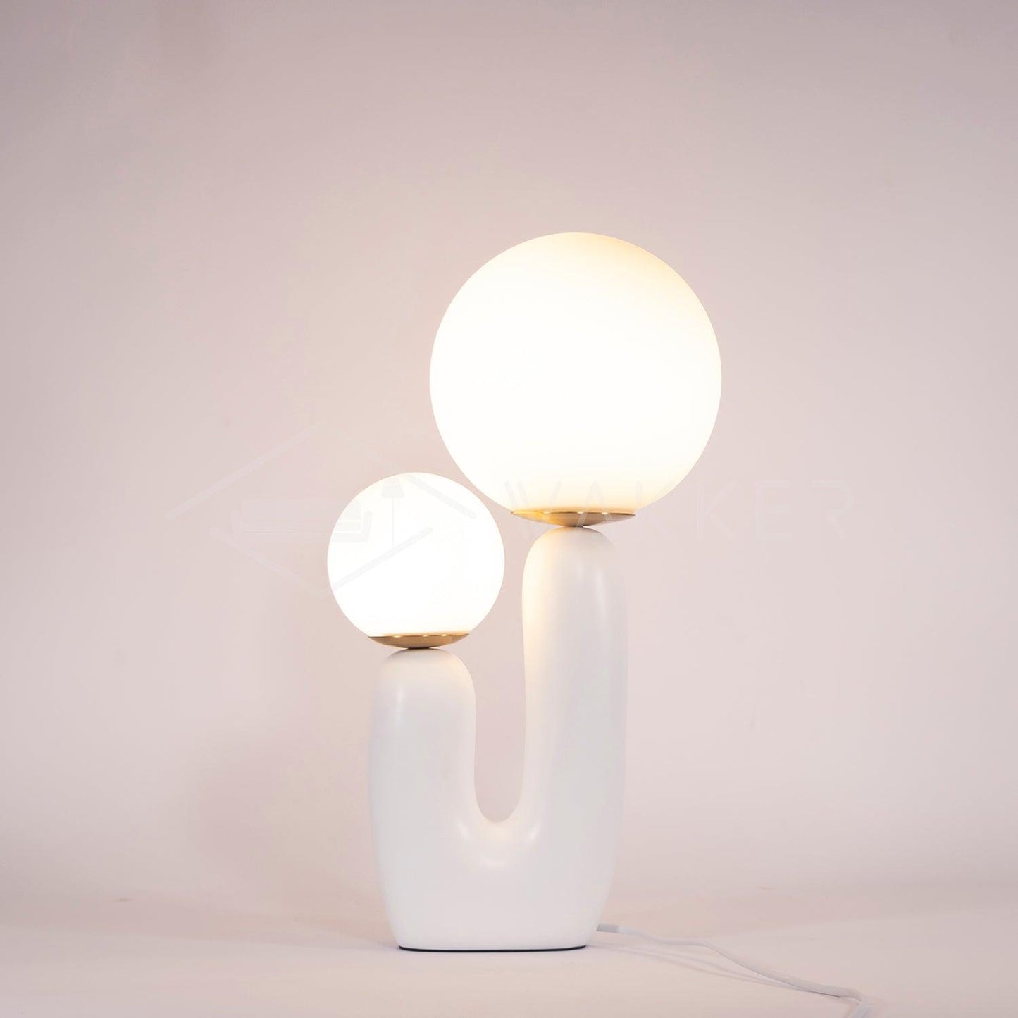 Modern Table Lamp | Resin & Metal | Pink, White, Terra Cotta