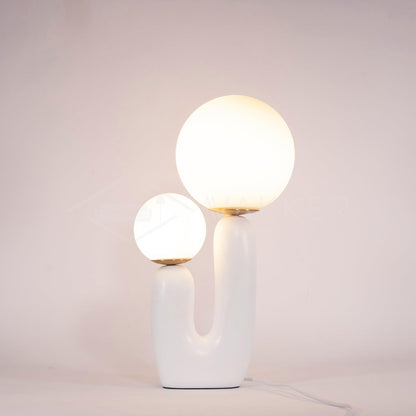 Modern Table Lamp | Resin & Metal | Pink, White, Terra Cotta