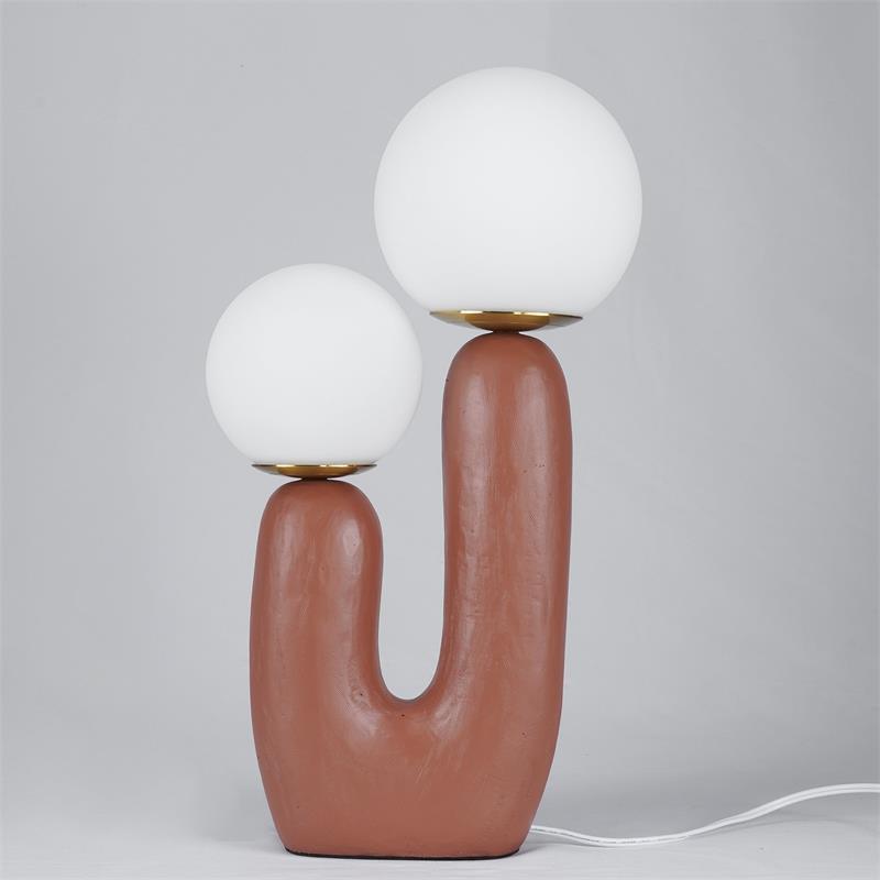 Rough Table Lamp | Resin & Metal | Green, Pink, Terra Cotta, White