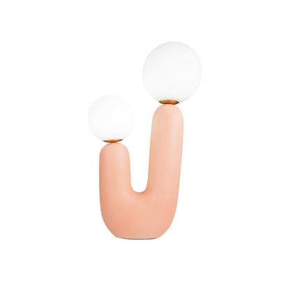 Ceramic Table Lamp | Organic Sculptural Design | White & Terra Cotta