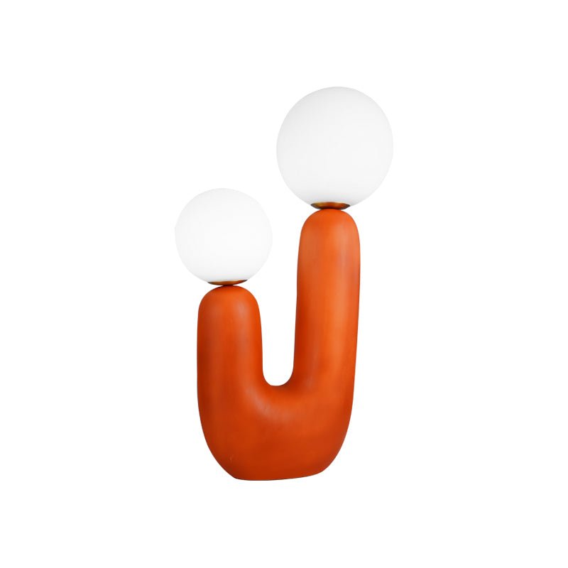 Ceramic Table Lamp | Organic Sculptural Design | White & Terra Cotta