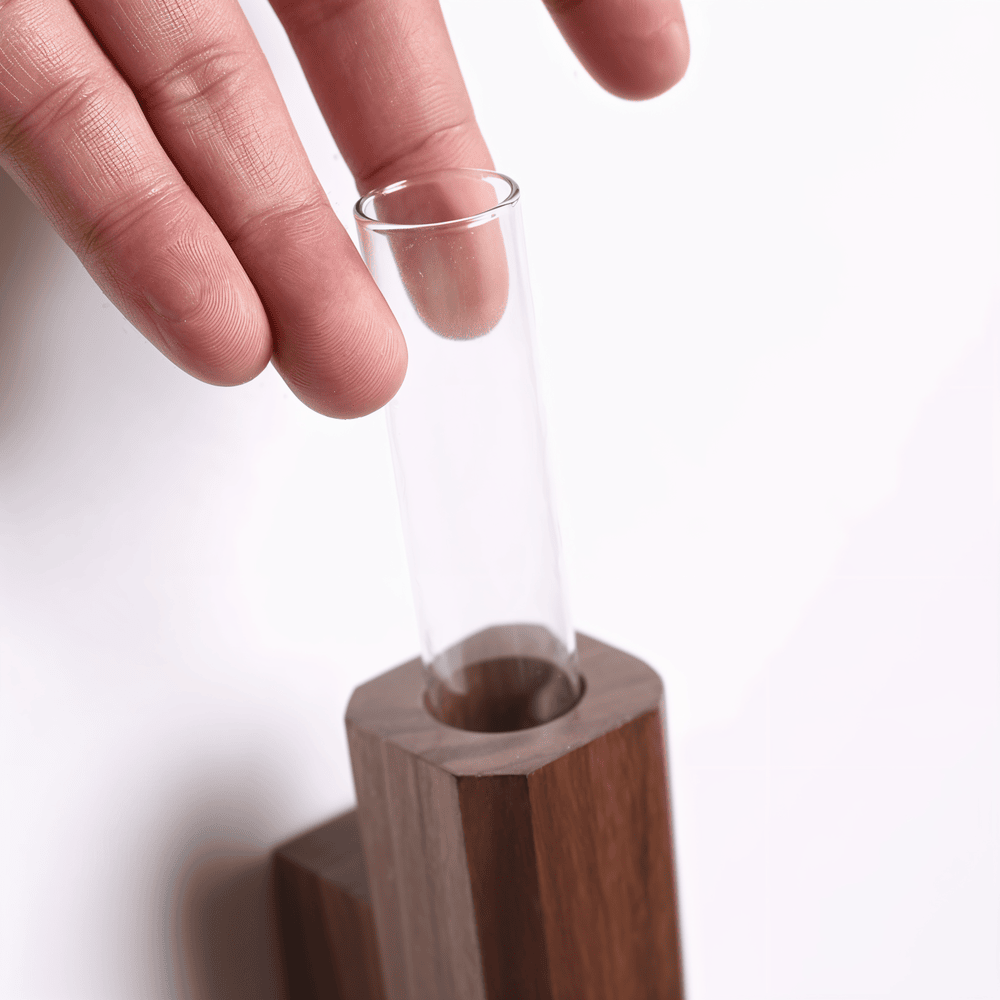 FrischFloret Vase | Wall-Mounted | Solid Wood & Walnut