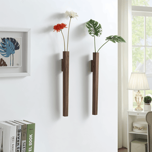 FrischFloret Vase | Wall-Mounted | Solid Wood & Walnut