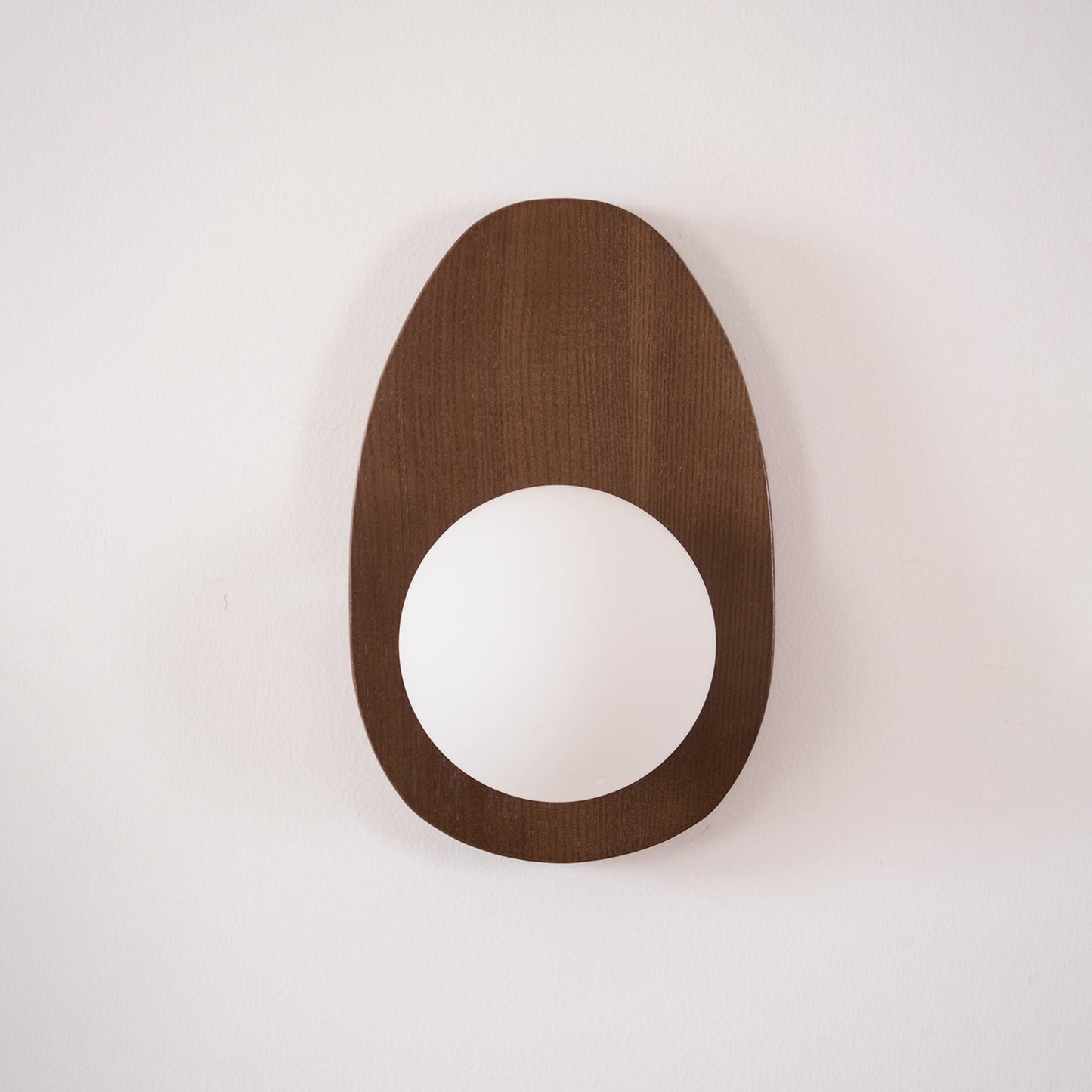 Wall Lamp | Walnut Wood & Glass | 18cm Diameter