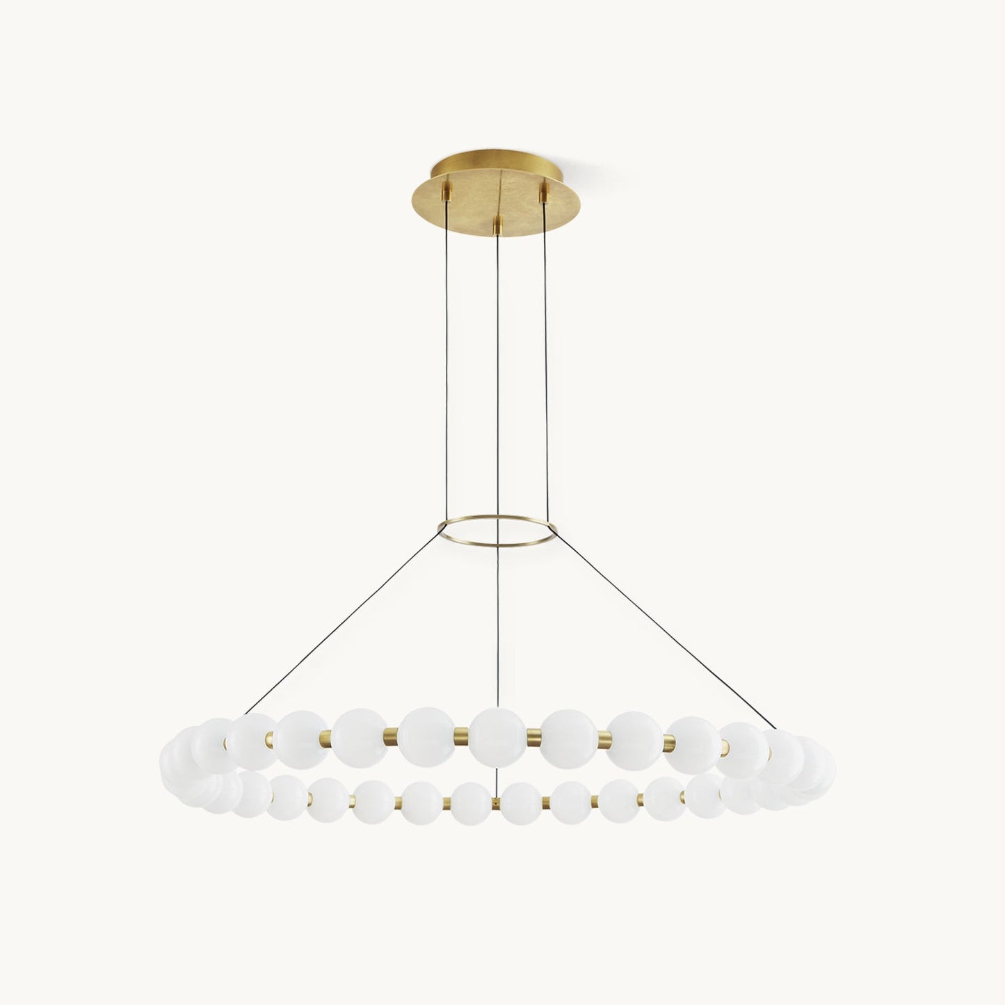 Orbet Chandelier | Opaline Glass & Brass | 39.4" Diameter