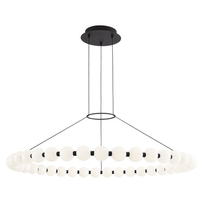 Orbet Chandelier | Opaline Glass & Brass | 39.4" Diameter