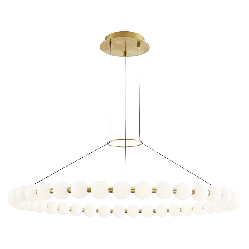 Orbet Chandelier | Opaline Glass & Brass | 39.4" Diameter