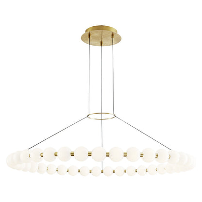 Orbet Chandelier | Opaline Glass & Brass | 39.4" Diameter