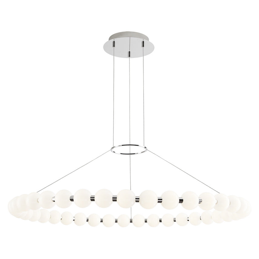 Orbet Chandelier | Opaline Glass & Brass | 39.4" Diameter