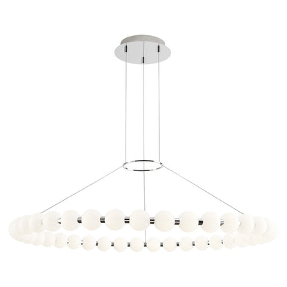 Orbet Chandelier | Opaline Glass & Brass | 39.4" Diameter
