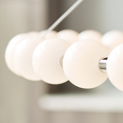 Orbet Chandelier | Opaline Glass & Brass | 39.4" Diameter