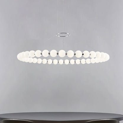 Orbet Chandelier | Opaline Glass & Brass | 39.4" Diameter