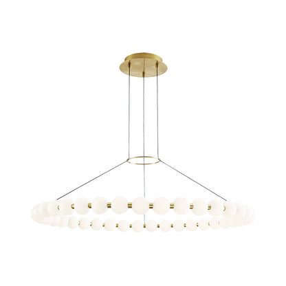 Orbet Chandelier | Opaline Glass & Brass | 39.4" Diameter