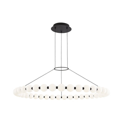 Orbet Chandelier | Opaline Glass & Brass | 39.4" Diameter