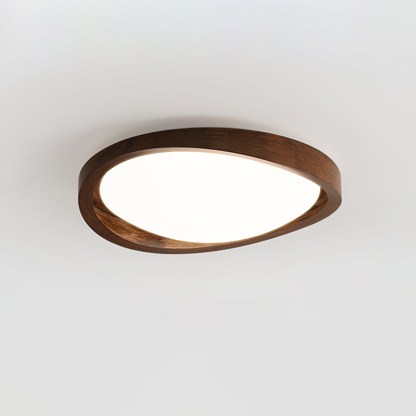 Walnut Ceiling Light | Modern Minimalist Design | 45cm Diameter