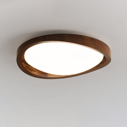 Walnut Ceiling Light | Modern Minimalist Design | 45cm Diameter