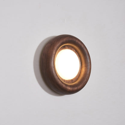Orbitus Wall Light | Wooden Frame | Walnut Finish