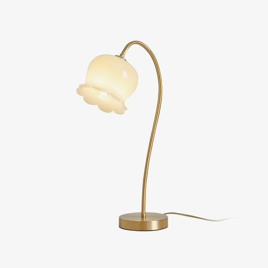 Orchids Table Lamp | Brass & Glass | White Shade