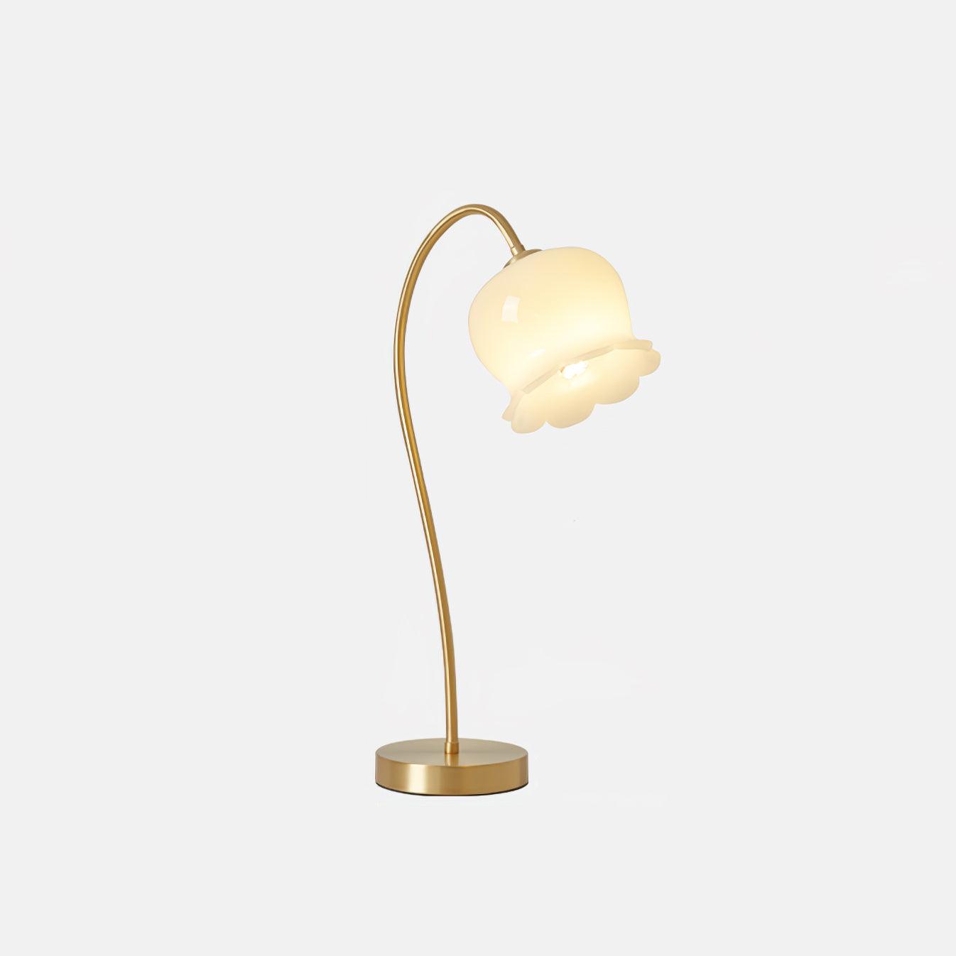 Orchids Table Lamp | Brass & Glass | White Shade
