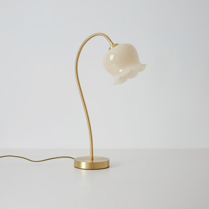 Orchids Table Lamp | Brass & Glass | White Shade