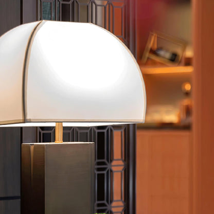 Oregon Table Lamp | Antique Gold Finish | White Lampshade