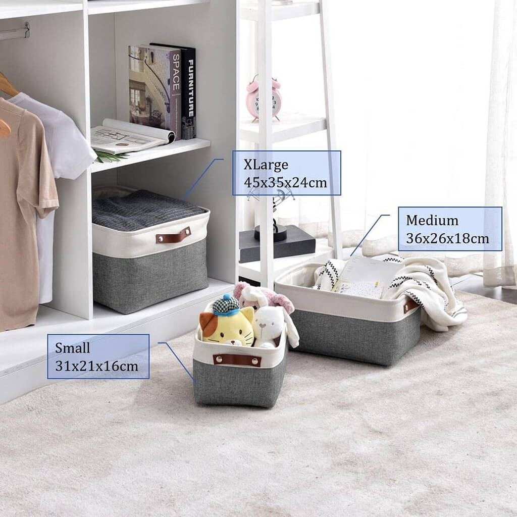 Waterproof Foldable Storage Box | Three-Layer Material | Cold Grey & White