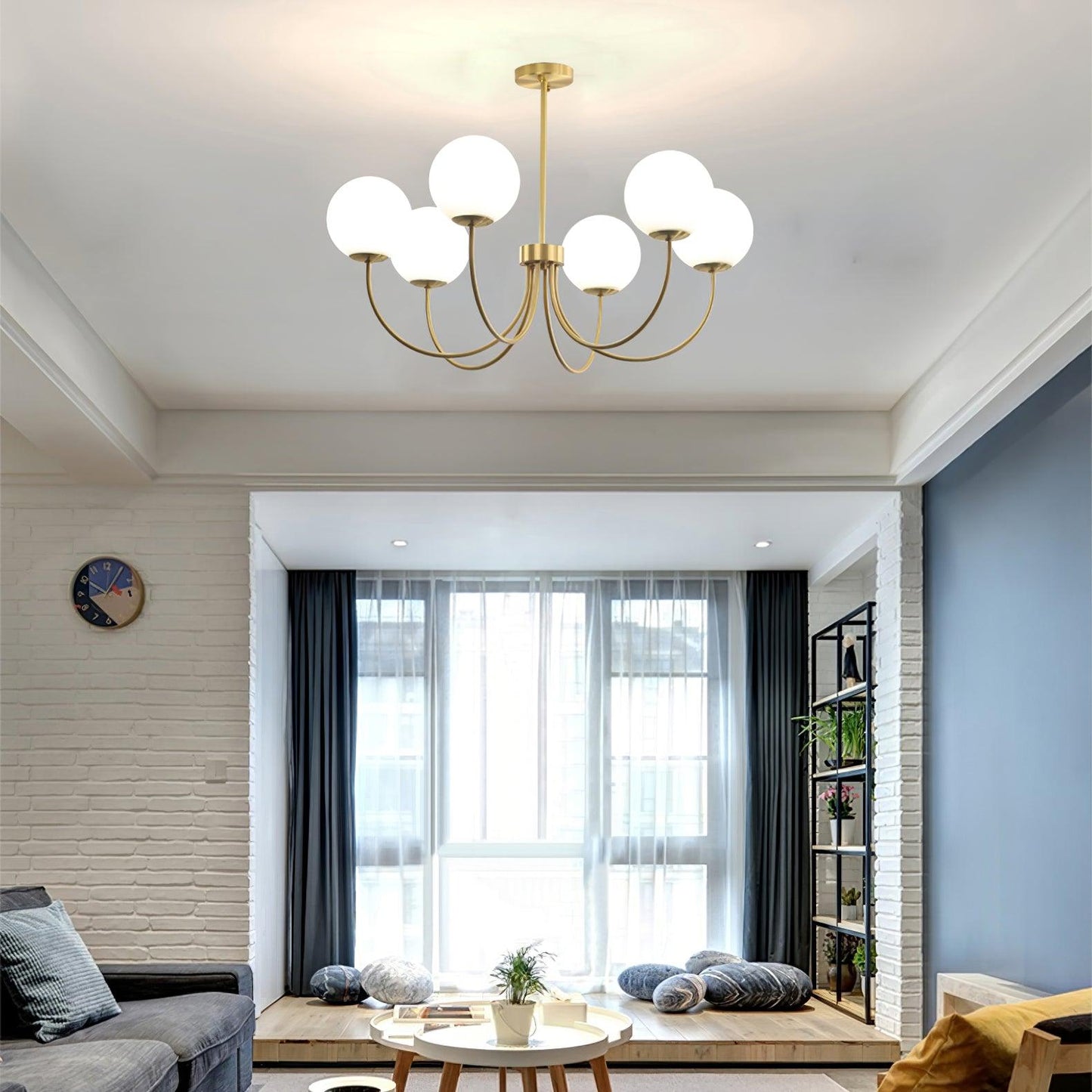 Orillia Chandelier | Brass and Wood | Multiple Light Options