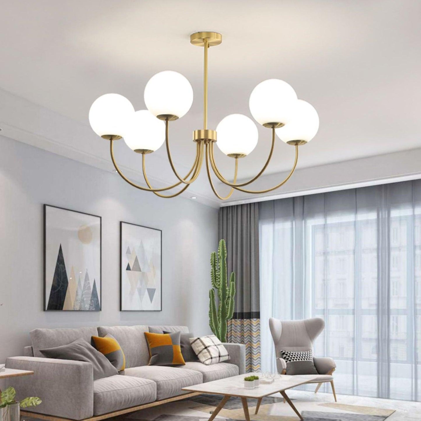 Orillia Chandelier | Brass and Wood | Multiple Light Options