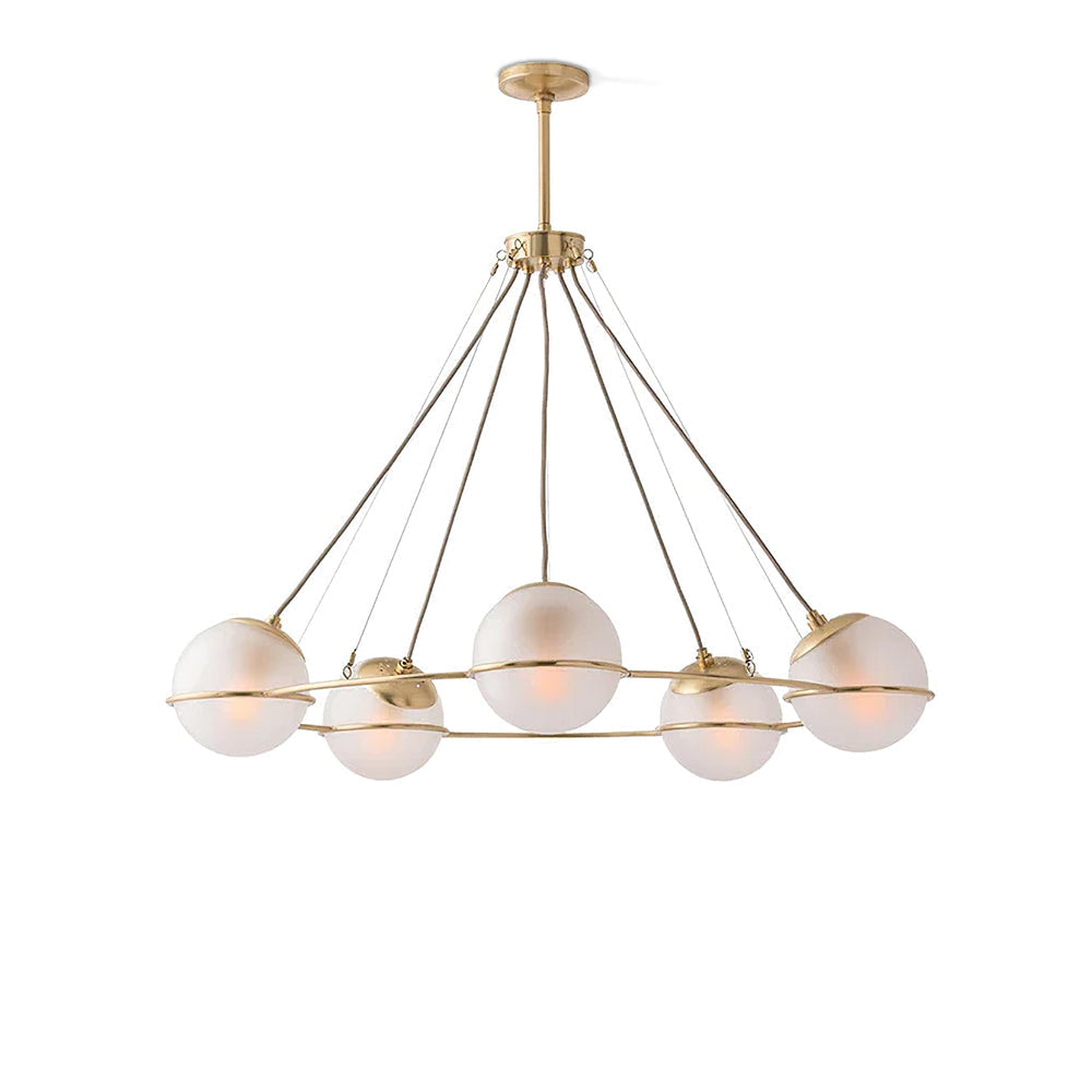 Orion Chandelier | Brass & Glass | Gold & Frosted White