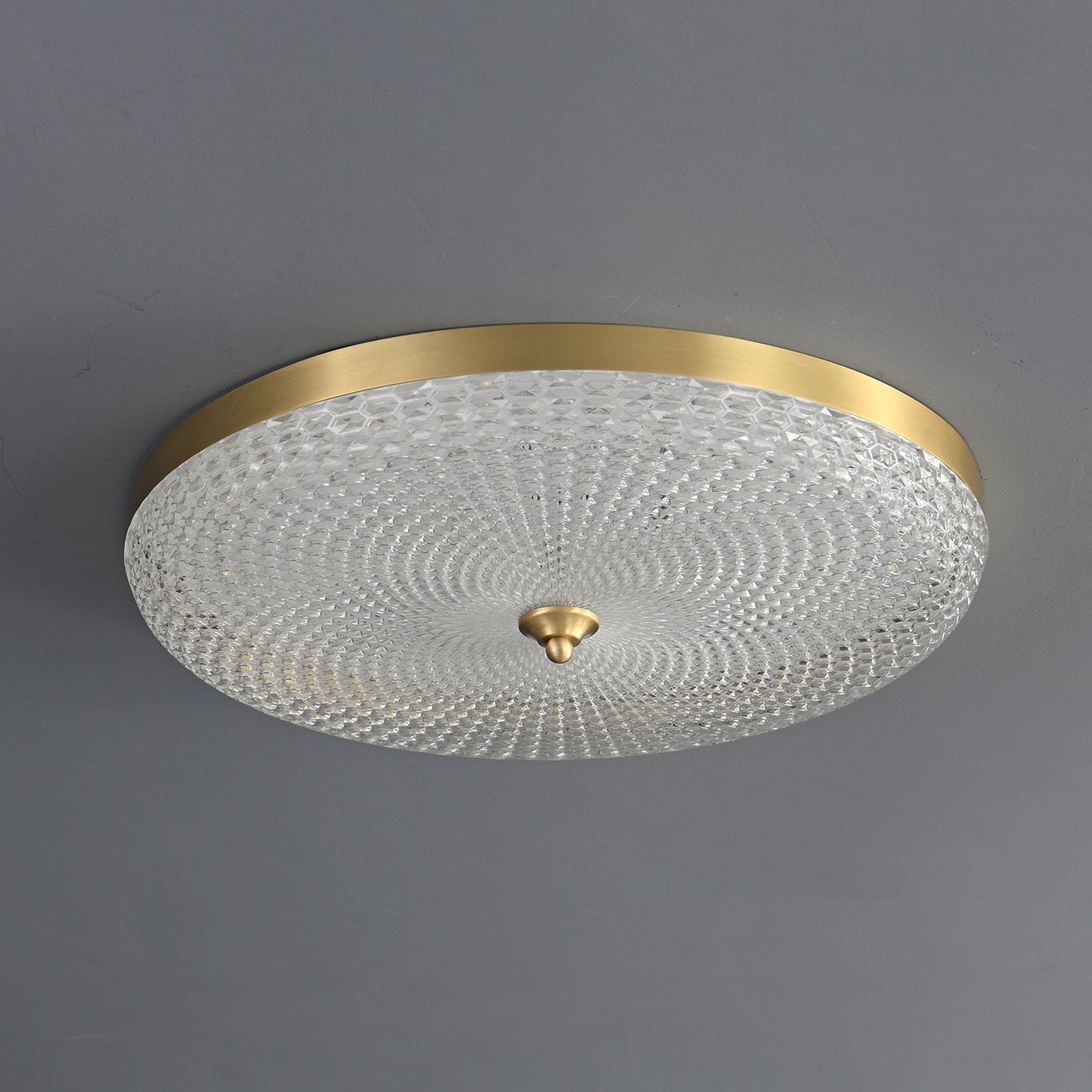 Orlena Glass Ceiling Lamp | Brass Frame & Acrylic Diffuser | Multiple Sizes