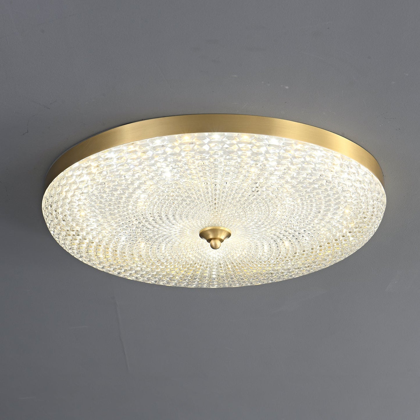 Orlena Glass Ceiling Lamp | Brass Frame & Acrylic Diffuser | Multiple Sizes