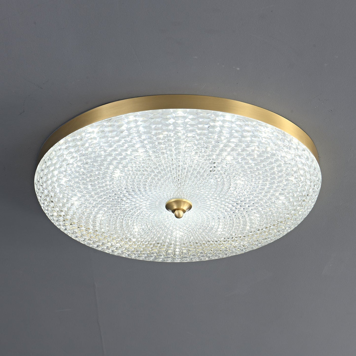 Orlena Glass Ceiling Lamp | Brass Frame & Acrylic Diffuser | Multiple Sizes