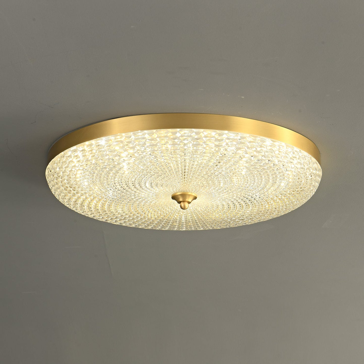 Orlena Glass Ceiling Lamp | Brass Frame & Acrylic Diffuser | Multiple Sizes