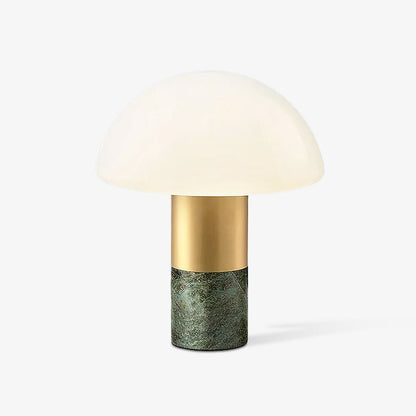Orly Table Lamp | Metal Base with White Marble & Glass Shade | 30cm Diameter