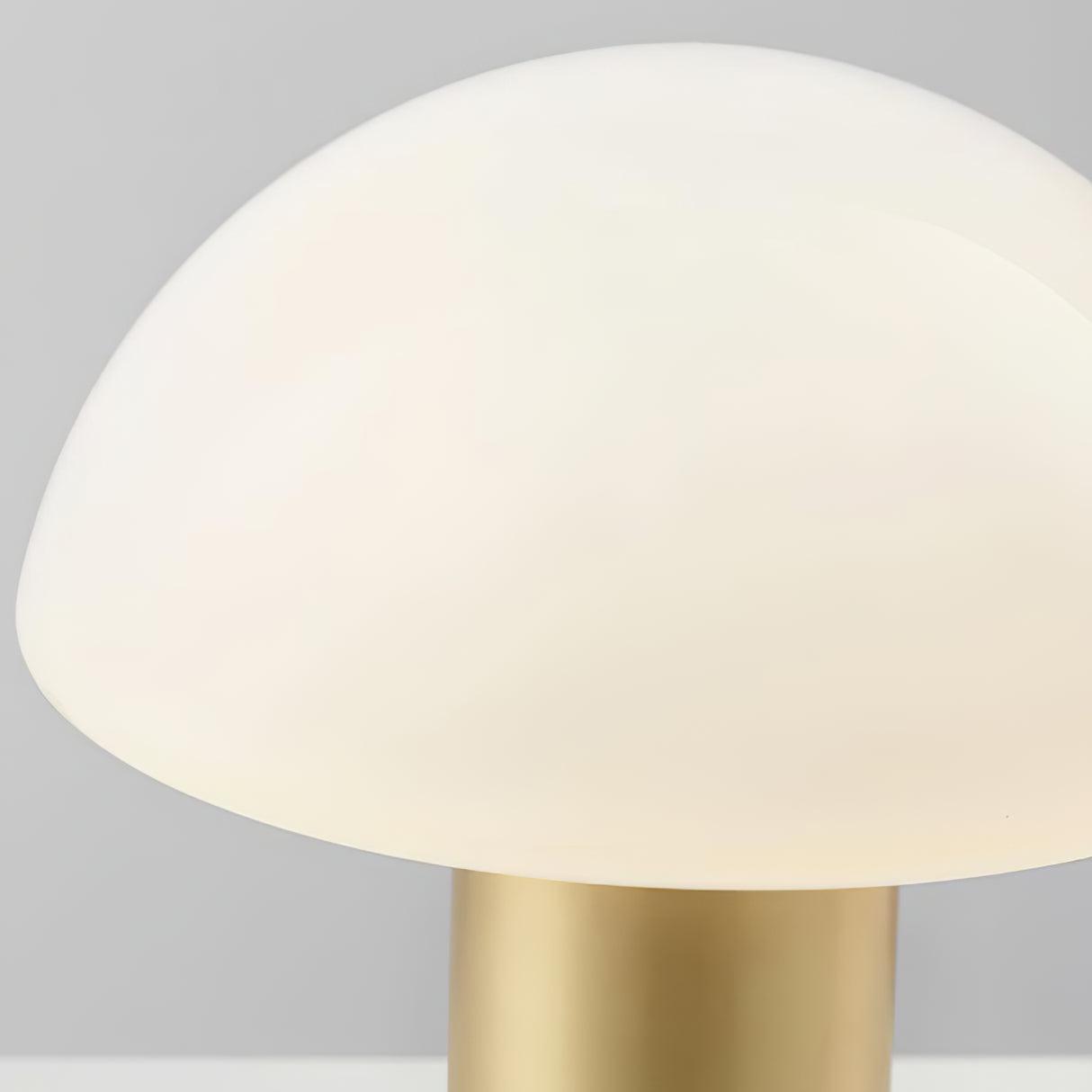 Orly Table Lamp | Metal Base with White Marble & Glass Shade | 30cm Diameter