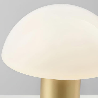Orly Table Lamp | Metal Base with White Marble & Glass Shade | 30cm Diameter