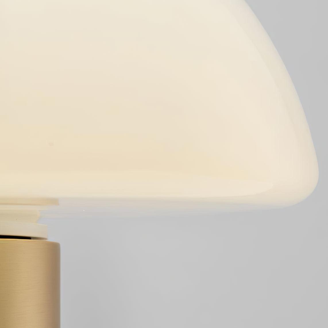 Orly Table Lamp | Metal Base with White Marble & Glass Shade | 30cm Diameter