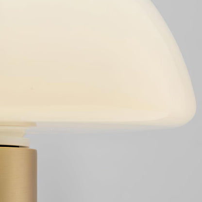 Orly Table Lamp | Metal Base with White Marble & Glass Shade | 30cm Diameter