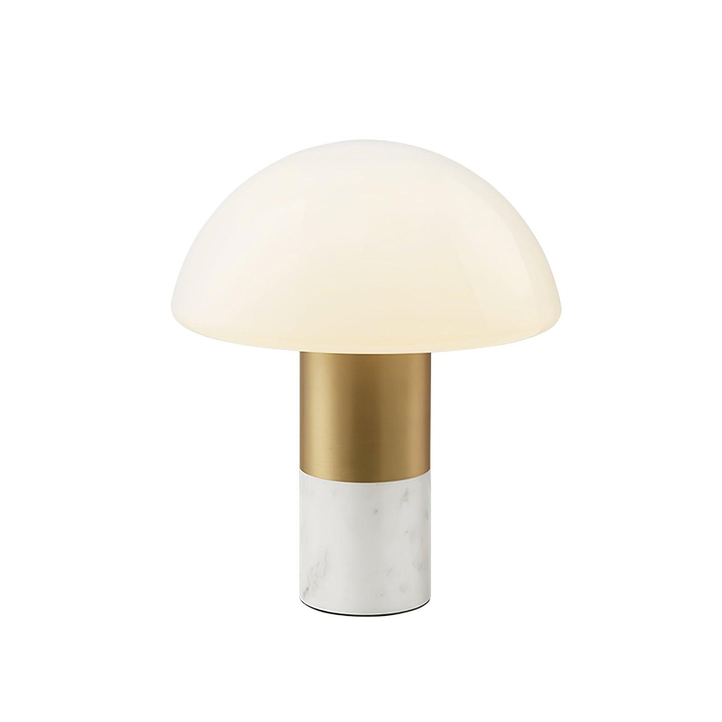 Orly Table Lamp | Metal Base with White Marble & Glass Shade | 30cm Diameter