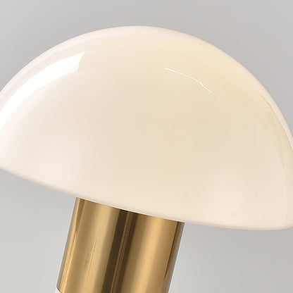 Orly Table Lamp | Metal Base with White Marble & Glass Shade | 30cm Diameter