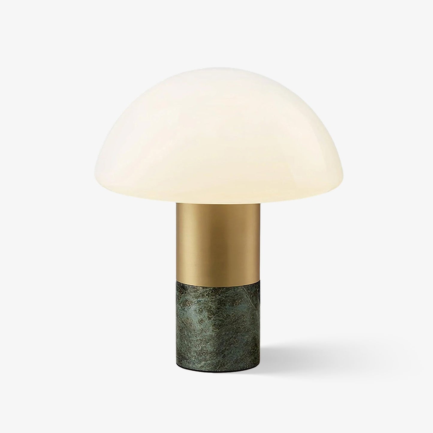 Orly Table Lamp | Metal Base with White Marble & Glass Shade | 30cm Diameter