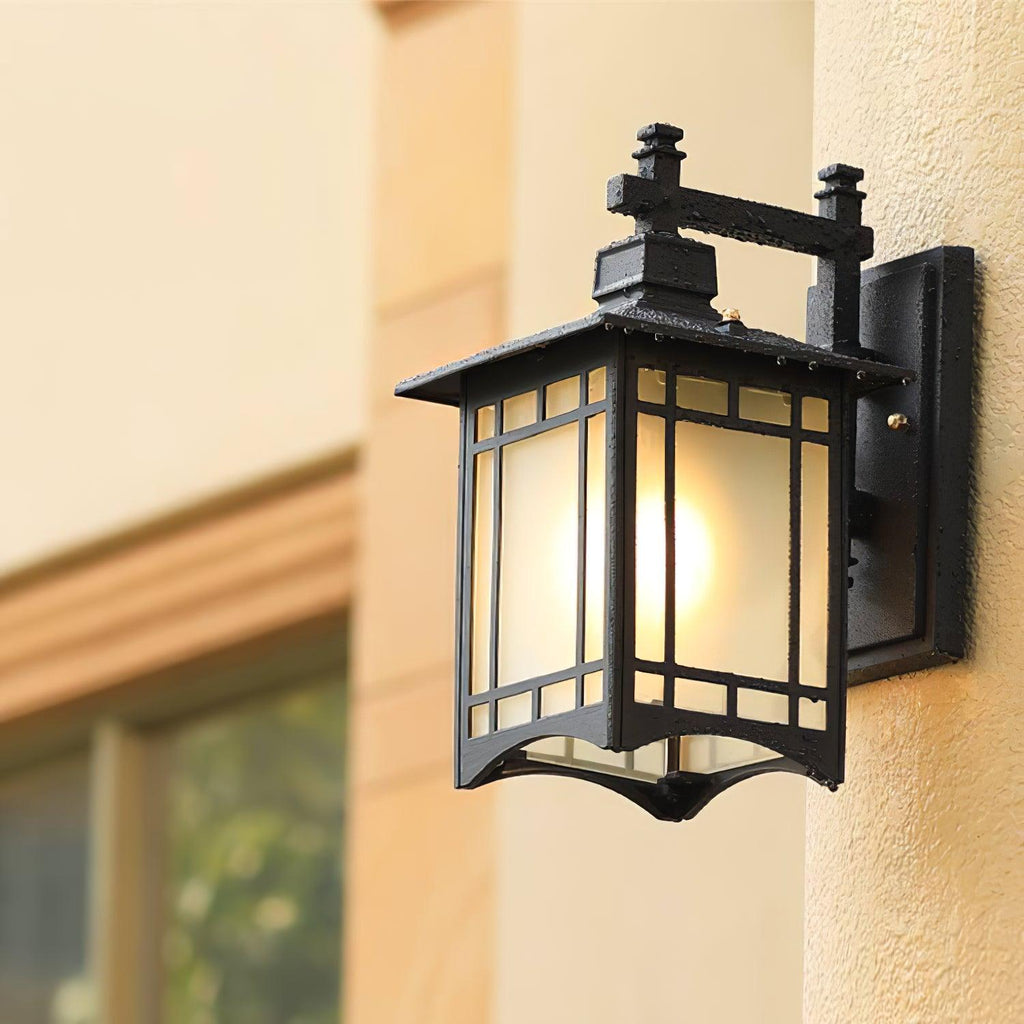 Outdoor Wall Light | Metal & Glass | Set of 2