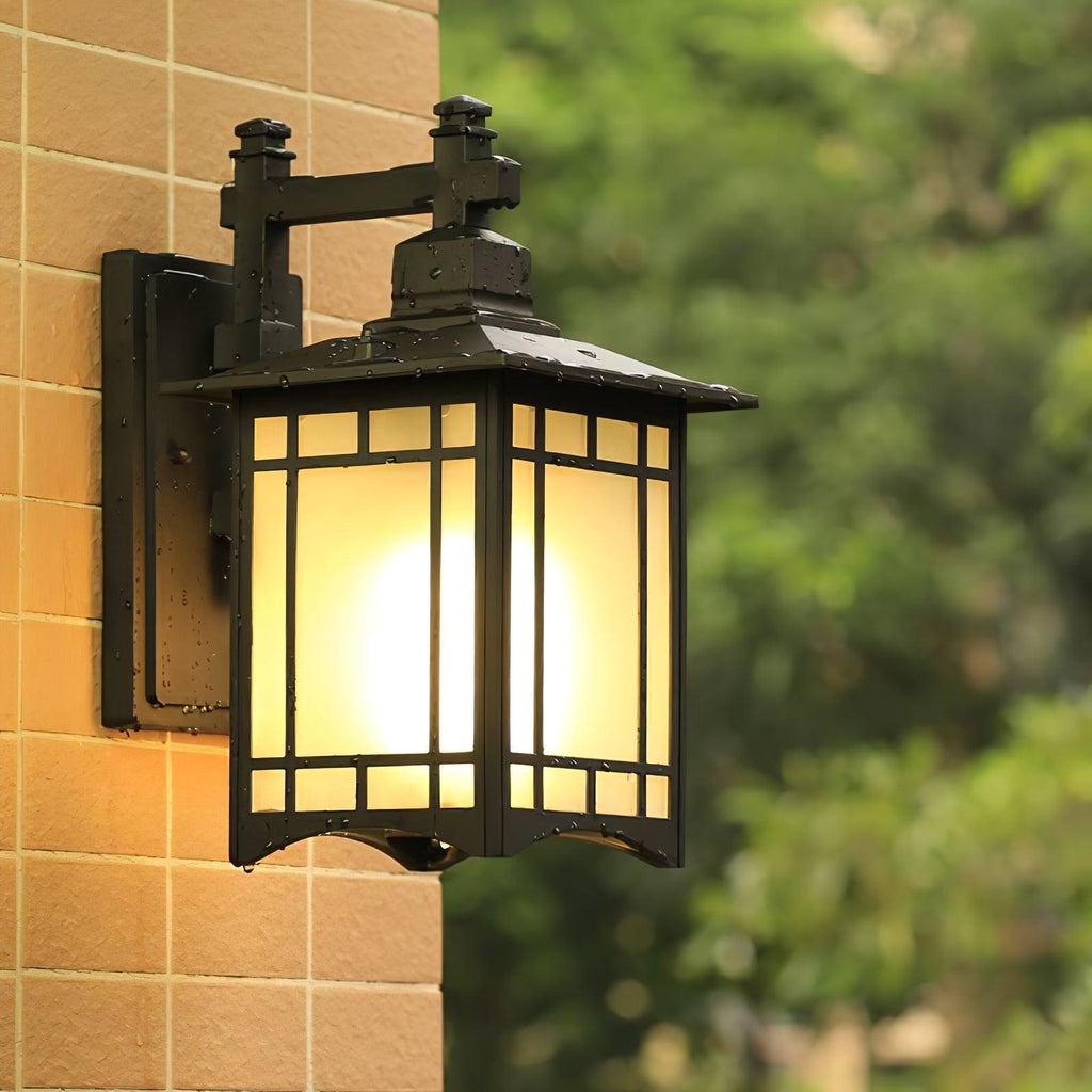 Outdoor Wall Light | Metal & Glass | Set of 2