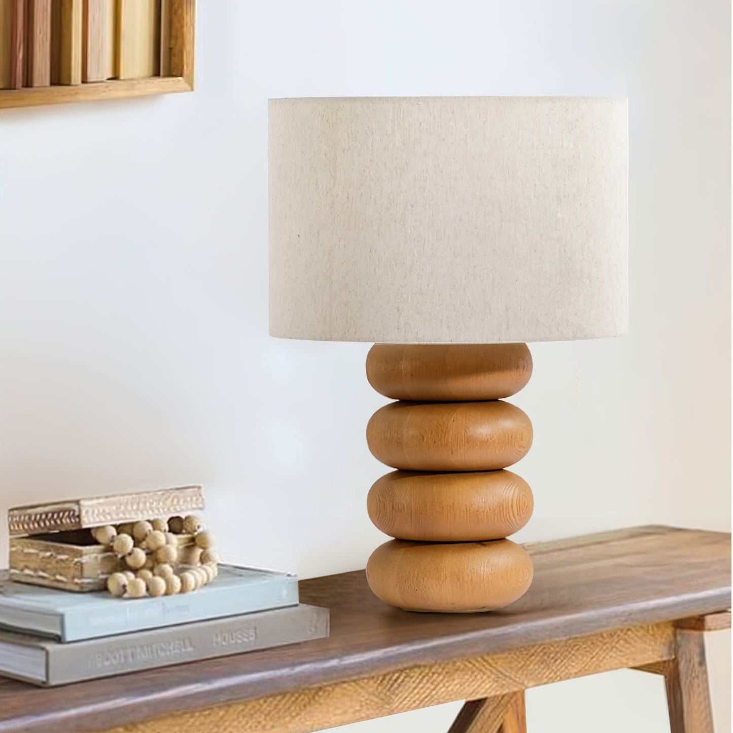 Wooden Table Lamp | Nature-Inspired Design | 35cm Diameter